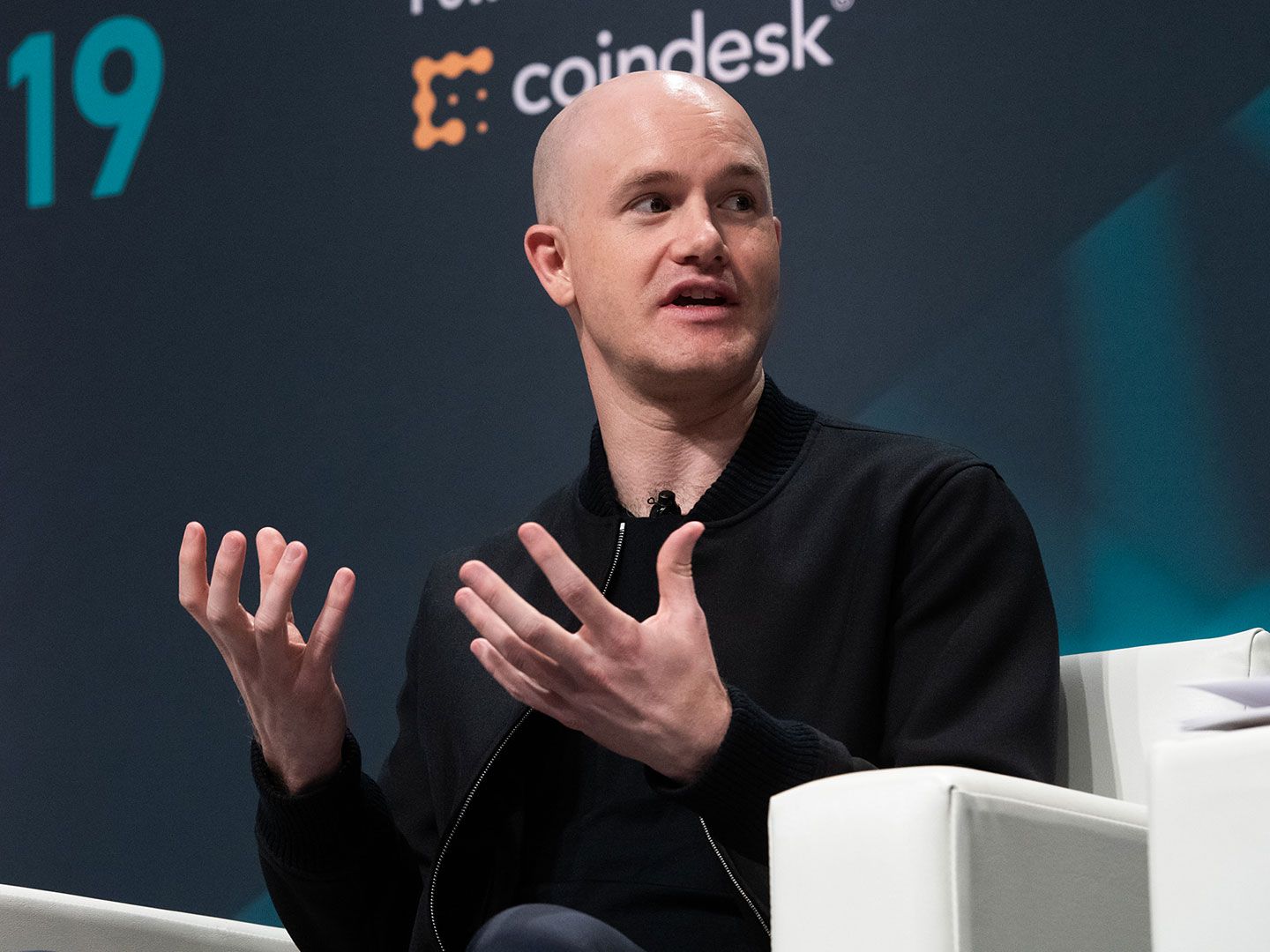 CEO Coinbase, Brian Armstrong, Consensus 2019 (CoinDesk)