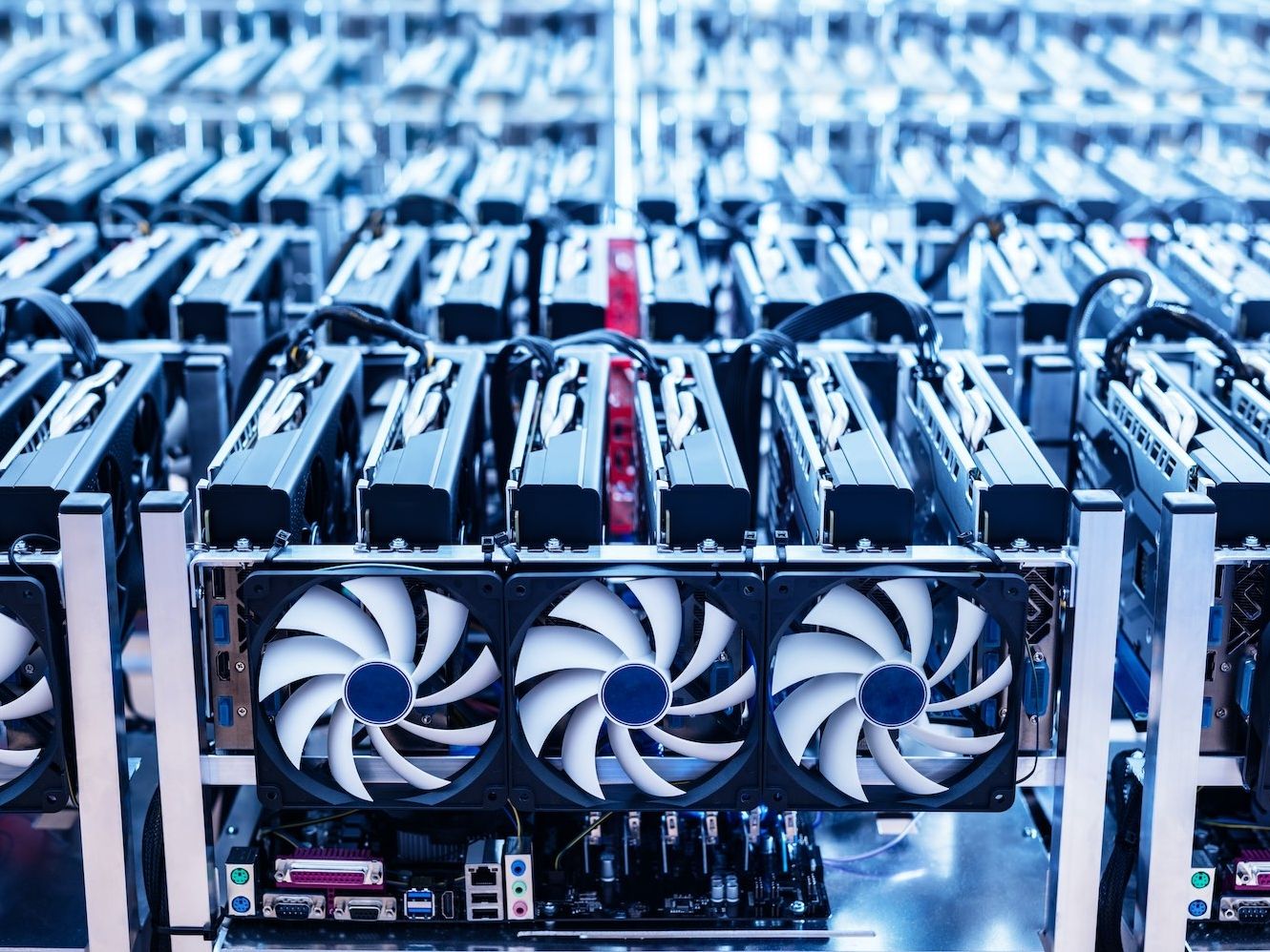 Bitcoin mining machines (Michal Bednarek/Shutterstock)