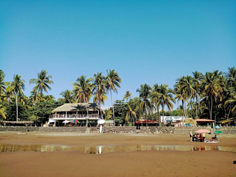 A small river divides El Zonte in half. You can easily cross the stream from the beach if you don’t mind getting your feet wet. Credit: Luis Rodriguez, Unsplash