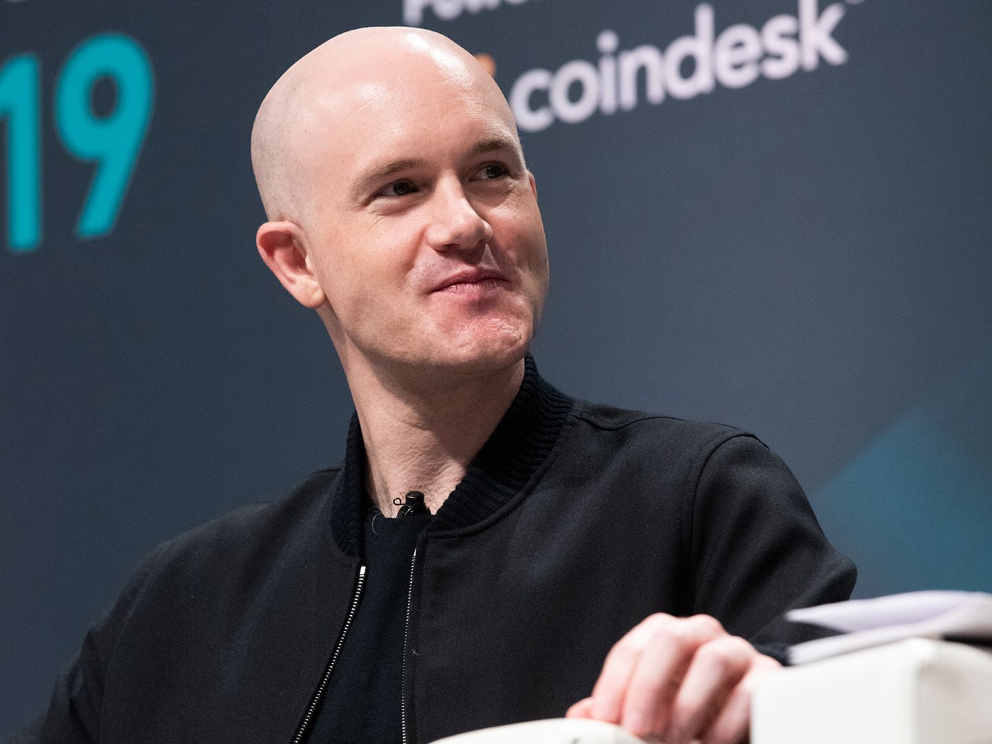 Brian Armstrong Chief Executive Officer CEO & Co-Founder of Coinbase speaks at Consensus 2019 (CoinDesk)