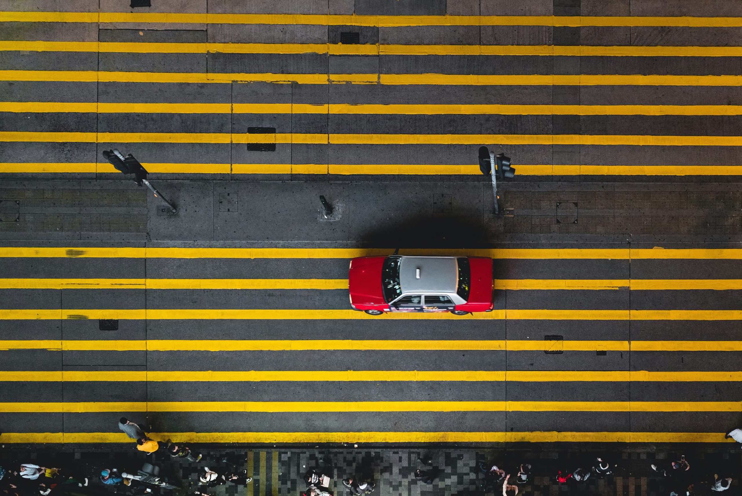 Taxi at curb