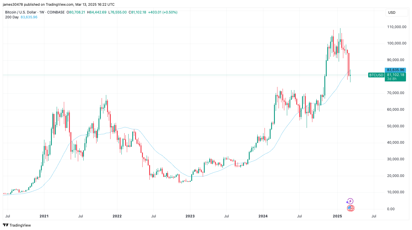 Chart of the bitcoin price (TradingView)