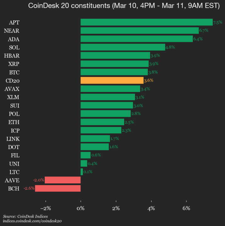 9am CoinDesk 20 Update for 2025-03-11: chart